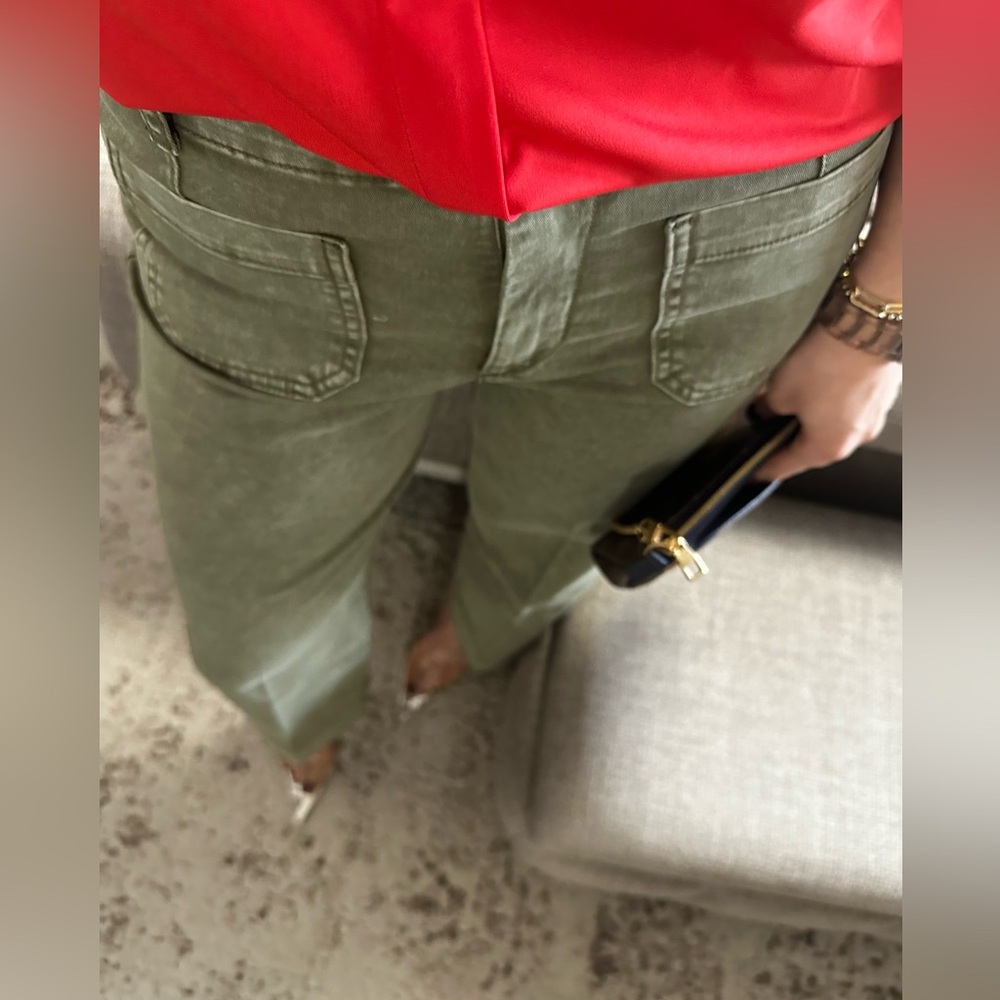New🩷 Effortlessly Cool Olive Green Wide Leg Pants - Picture 6 of 9